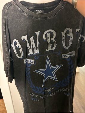 Dallas Cowboys Graphic Tee — Black with Royal Blue & White Logo